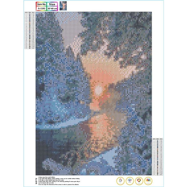 Diamond painting , 5D diamond painting Set Stora bilder Gör-det-själv diamond painting ( Snö, 60x80cm),