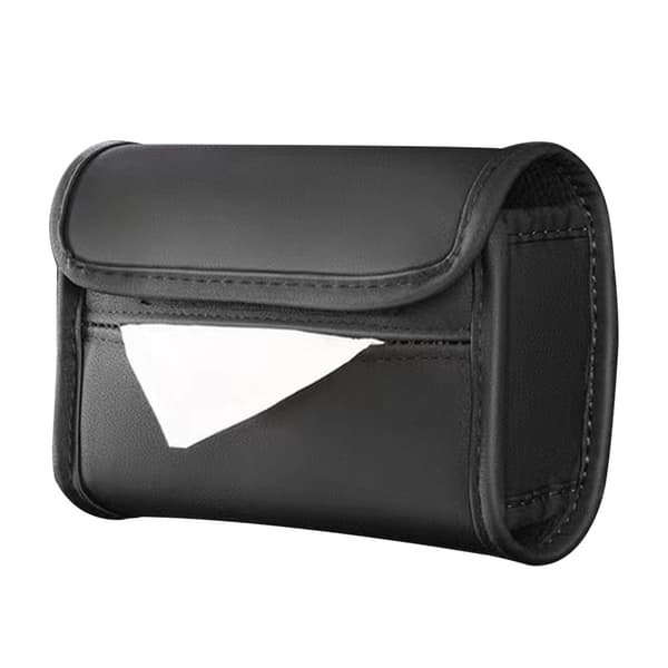 Armlæn Tissue Box Holder Holdbar PU Læder Bilsæde Tissue Cover Organizer Sort