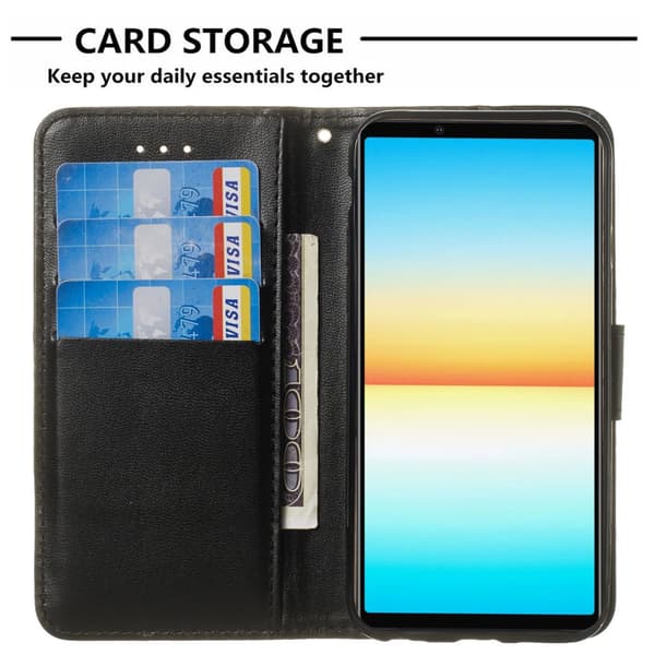 Sony Xperia 10 V Pung Etui i PU-Læder - Sort Svart black