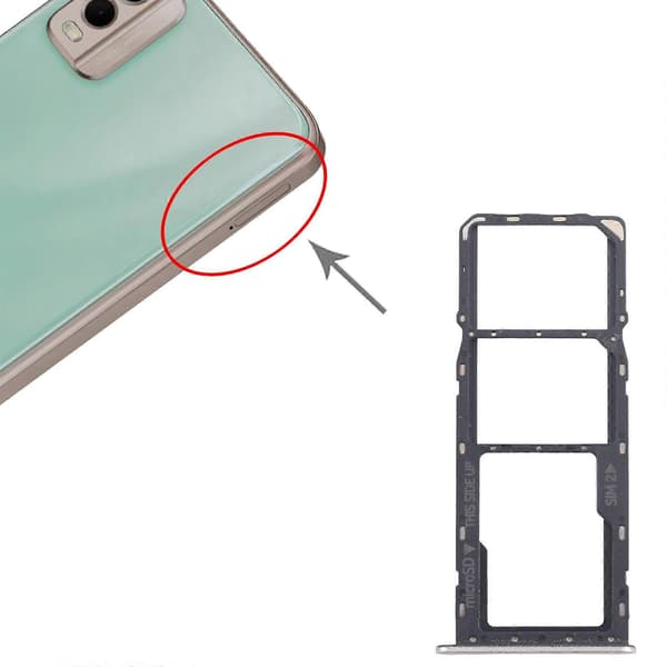 For Nokia C32 KOMPATIBEL SIM-kortskuff + Micro SD-kortskuff Gold
