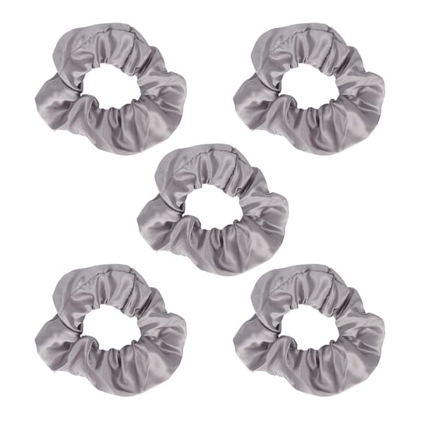 5 Lysende Scrunchies, der lyser i mørke, grå satin elastisk hår-scrunchy til kvinder