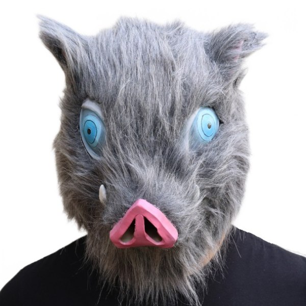 Pig Head Hood Mask Halloween Japanilainen Anime Performance Props (Plush Ghost Pig)