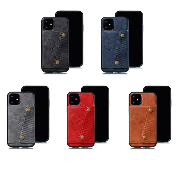 [HT] iPhone 11 - Praktisk deksel med kortrom Grå