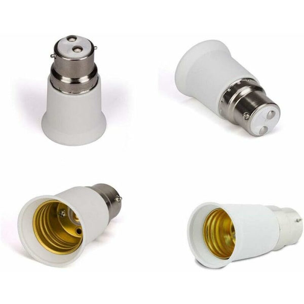 Hvid B22 til E27 adapter lampe base fatning konverter - LED pære adapter