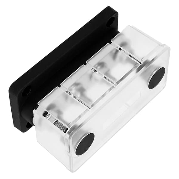M8 Skrue 4 Terminal Samleskinne DC 12V til 48V 300A til Bil Båd Sort