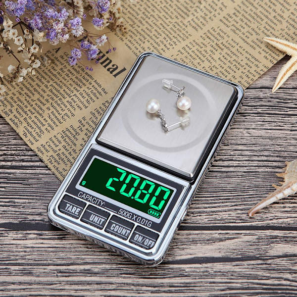 Electronic Scale Mini Portable USB Plug-in Smycken Scale 0,01g Noggrannhet (500g/0,01g + USB -kabel)