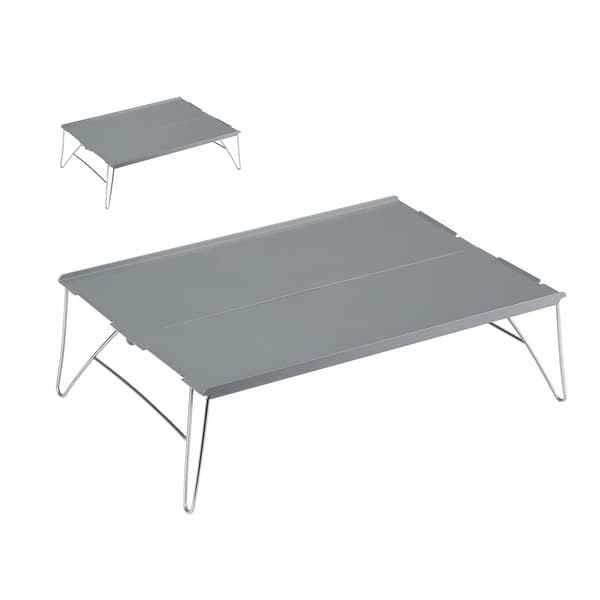 Udendørs Klapbord Bærbart aluminiumslegering Mini Letvægts picnicbord til Camping BBQ Grå
