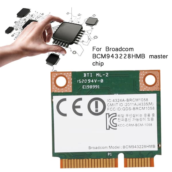 Til HP til Broadcom BCM943228HMB Dual Band 300M Mini PCI-e Trådløst LAN-kort med Bluetooth 4.0