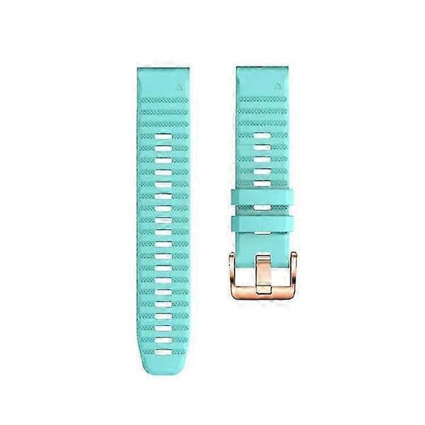Kompatible urremme til Garmin Fenix 7S/6S Pro/5S Plus/Instinct 2S - 20 mm rosaguldstribet silikonerem LightGreen