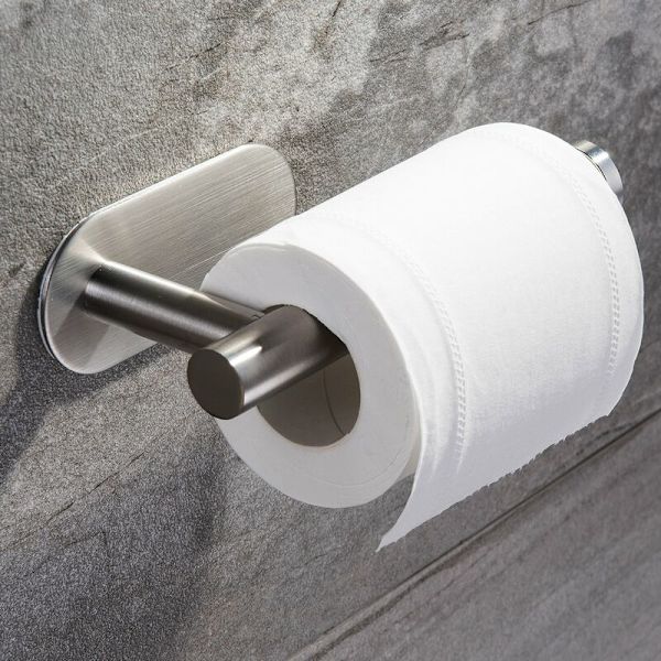 Nailleton levy luonnonvärinen 6-osainen wc Kylpyhuone 304 ruostumattomasta teräksestä valmistettu pehmopaperipidike Punch Free WC