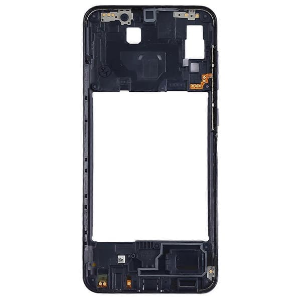 Til Galaxy A20 Midterramme Bezel Plade (Sort) Black