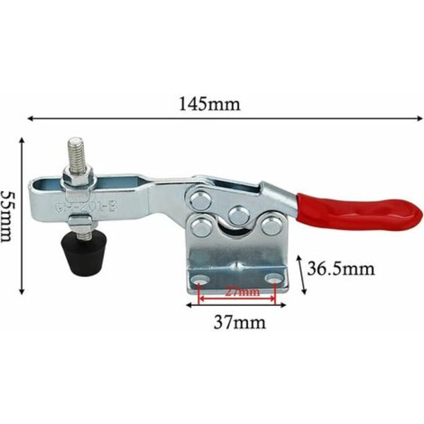 10 stk GH-201B vandret vippeklemme, vippeklemme, lynklemmekapacitet Quick release knægrebsspændere fo
