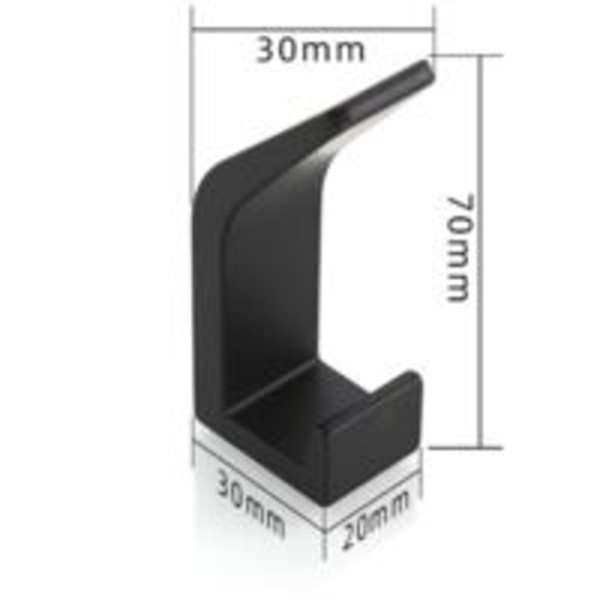 Betterlife Klädhängare Krok Handdukskrok 5 delar Space Aluminium Kök Badrum Toalett Fri Punch (Svart）