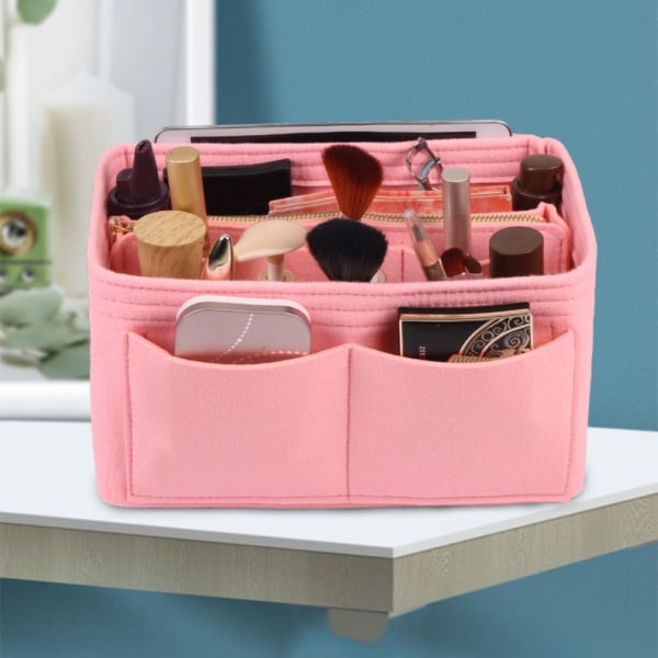 Sett inn pose i filt Makeup Organizer RØD 34*18*17CM 34*18*17CM red 34*18*17cm-34*18*17cm