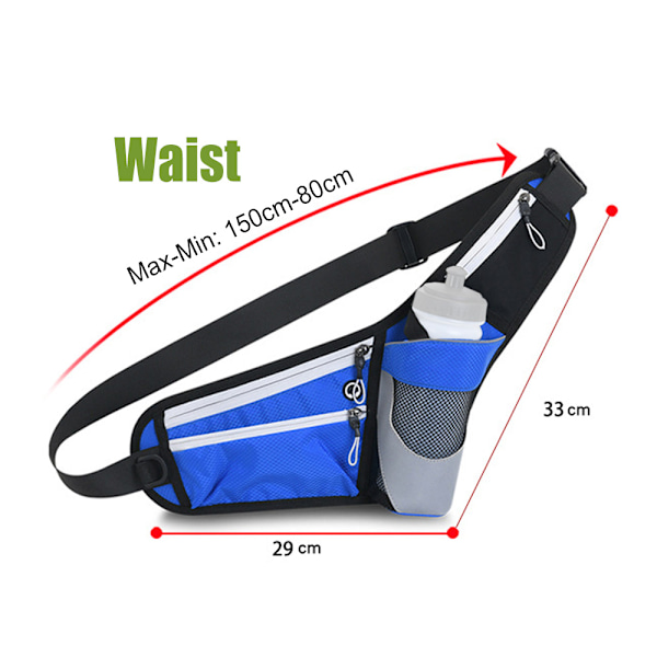Justerbar Vattentät Reflex Midjeväska för Vattenflaskor - Crossbody eller Axelremsväska