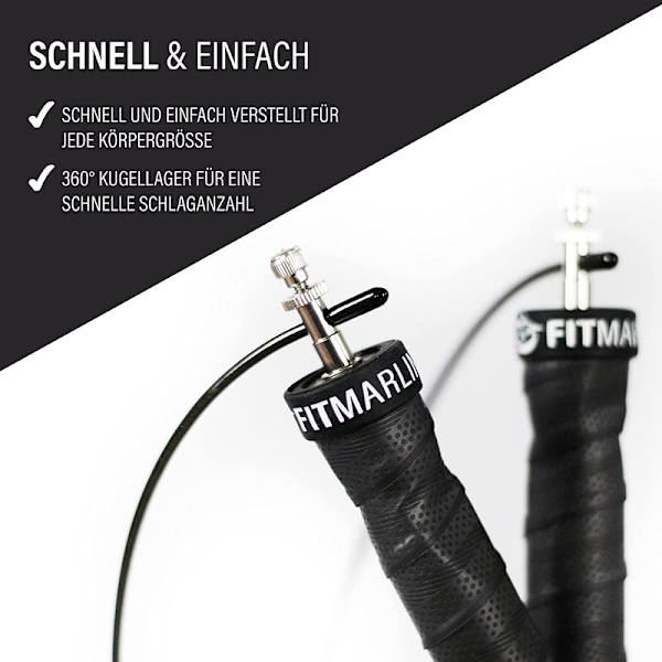 Hopprep sort Speed ​​Skipping Rope til Fitness