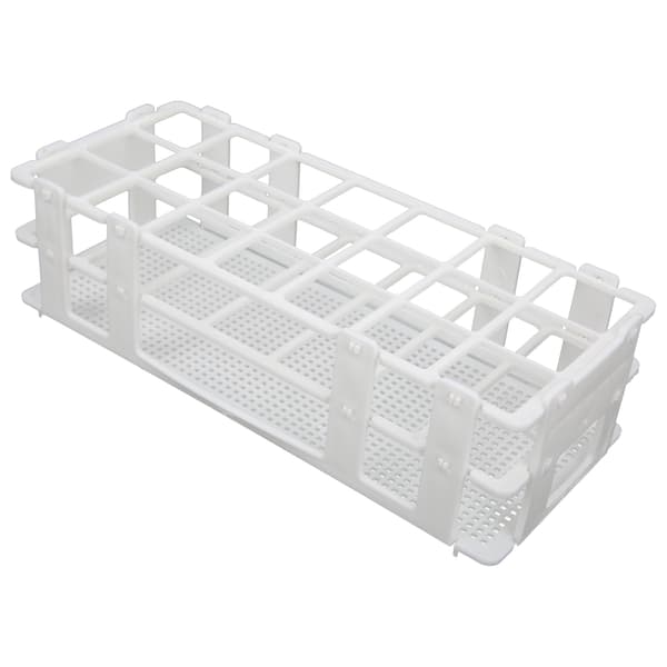 Avtakbart prøverørsstativ i plast for laboratorium 30mmx21 hull