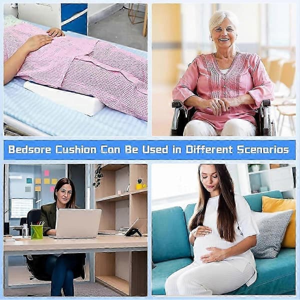 Sittdyna för trycksår för rumpan, Anti-trycksårsdyna, Andas fritt fiber T-formad öppning Triangulär sluttande design Blå