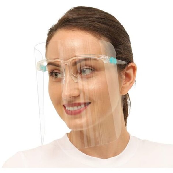 Beskyttende visir, med 1 udskiftelig anti-dugmaske og 1 genanvendelig beskyttelsesbriller, mænd og kvinder kan beskytte øjne og ansigt,