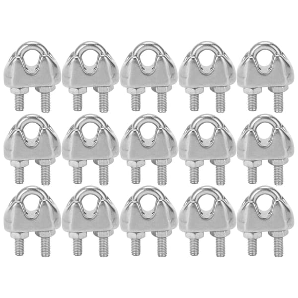15ft 1/16 tomme M2 Rustfrit Stål Wire Kabelklemme U-Bolt Sadelmontering