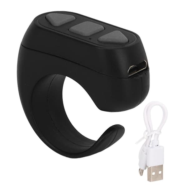 Bluetooth fjernbetjeningsring - Sidevender, Selfie, Videostyring til iOS- og Android-enheder