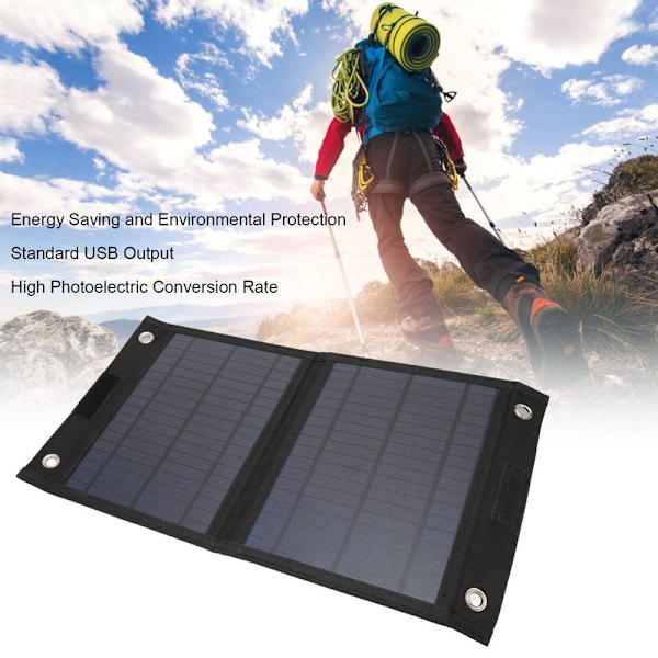 HT Bärbar 25W Solpanel 18V kokoontaittuva aurinkoparisto Elbilladdare