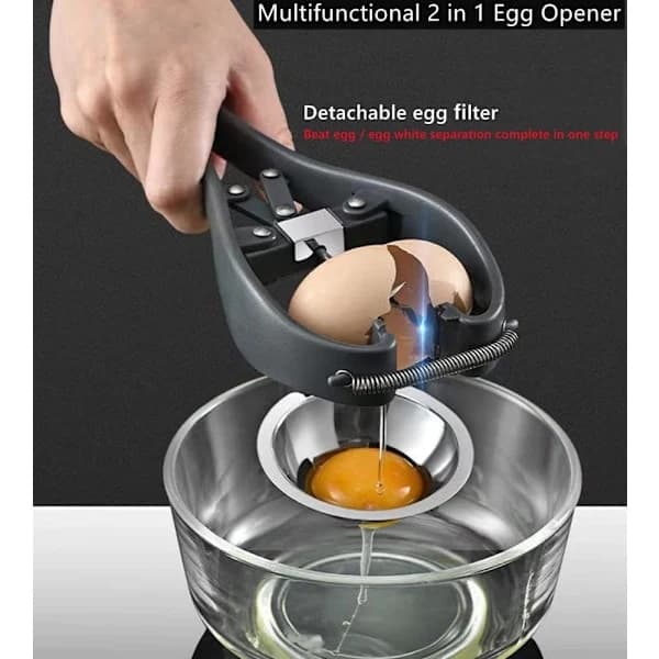Eggknekker i rustfritt stål, automatisk eggseparator for rå eggehviter, håndholdt eggåpner[ht]