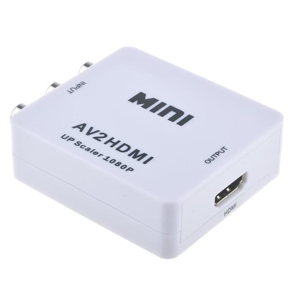 AV TIL 1080p HDMI-adapter - (3x RCA) NTSC / PAL-kompatibel White white