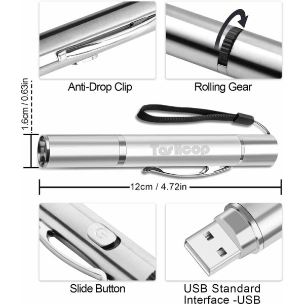 2 stk USB Genopladelig Laser Funny Cat Stick 5 mønstre multifunktionelle kæledyrsartikler,