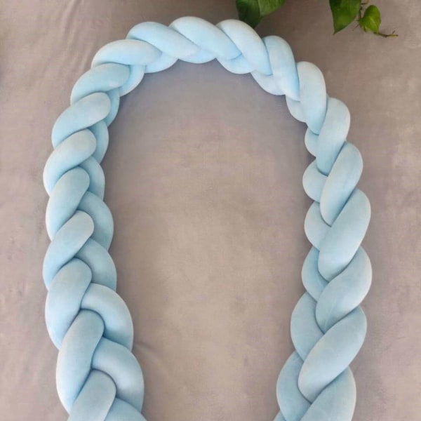 Spjälsäng Bumper, Baby Cot Bumper, Cot Snake, Baby Cot Bumper, Weaving Edge Protector, Cot Head Protector Decoration (blå, 150cm),