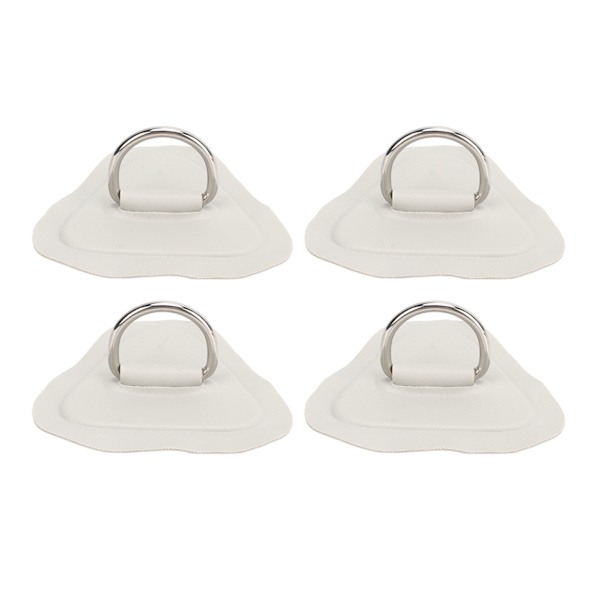 4 stk. D Ring Patch Rustfrit stål D Ring Pad til oppustelig båd Surfbræt Jolle Paddle Board Grå