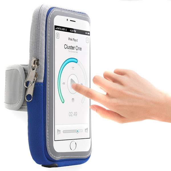 Outdoor Fitness löparväska Touch Screen Arm handledsväska Blue 6.5 inch universal