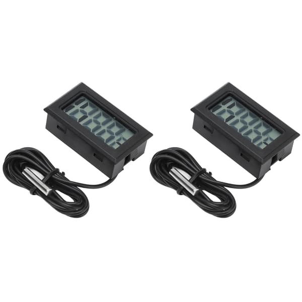 2. generations elektronisk digitalt termometer termostat temperaturmåler 2s opdatering med probe sort