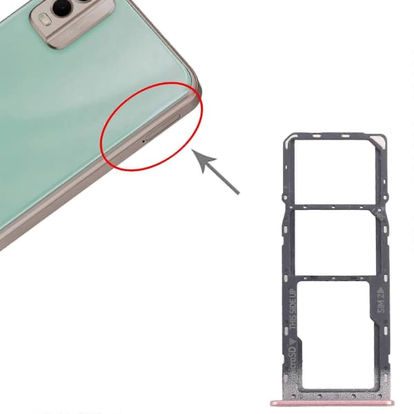 For Nokia C32 KOMPATIBEL SIM-kortskuff + Micro SD-kortskuff Pink