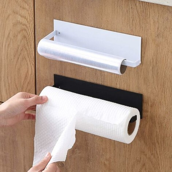 Paperipyyhepidike, seinälle kiinnitettävä keittiöpaperiteline, ei porattavia paperipyyhepidikkeita, metallinen keittiörullapidike, itsenäinen