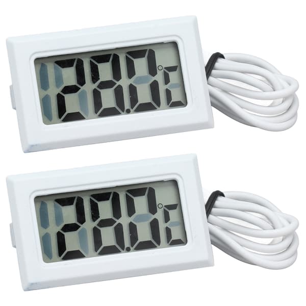 Digitalt termometer med probe, rask 2s oppdateringstid, 2-pakning, hvit