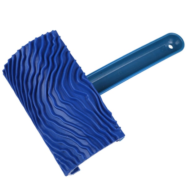 Blå träkorn gummifärgrulle, handverktyg, plast (ZZ0033 plasthandtag)