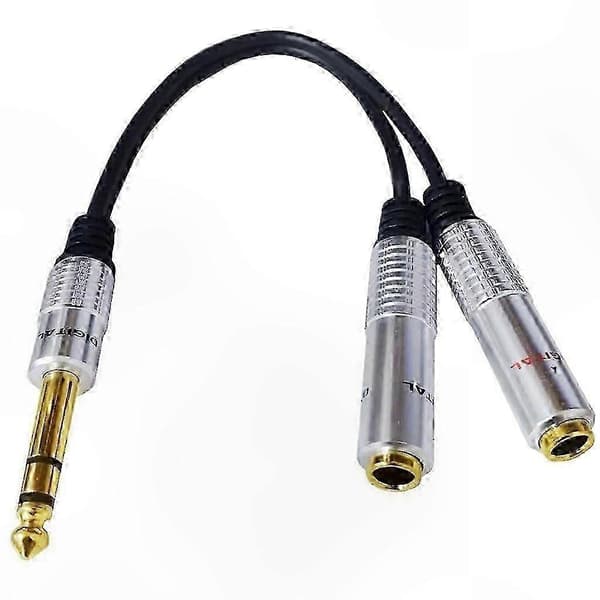 TRS Stereo til Dobbelt TS Mono Y Splitterkabel, 6,35 mm 1/4 tomme Adapter til Lydforbindelse