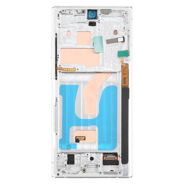 (Ny) För Samsung Galaxy S22 Ultra SM-S908B 6,72 tums TFT LCD-skärm Digitizer Komplett montering med ram, stöder inte fingeravtrycksidentifiering Silver