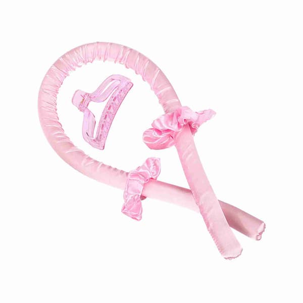 Varmefrit Krøllehårbånd Sæt Sovende Hårstyling Værktøj Pink