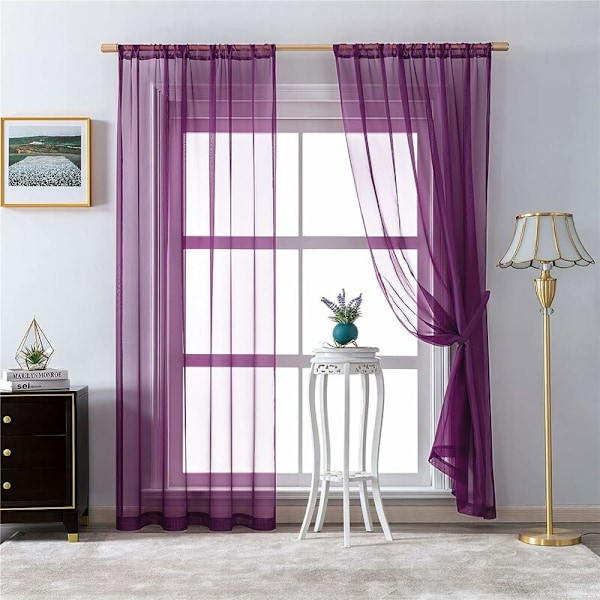 2 stykker model QZ--61#【54 B x 63 L*in】140x160 stykker gardinstof lystransmissionsskærm