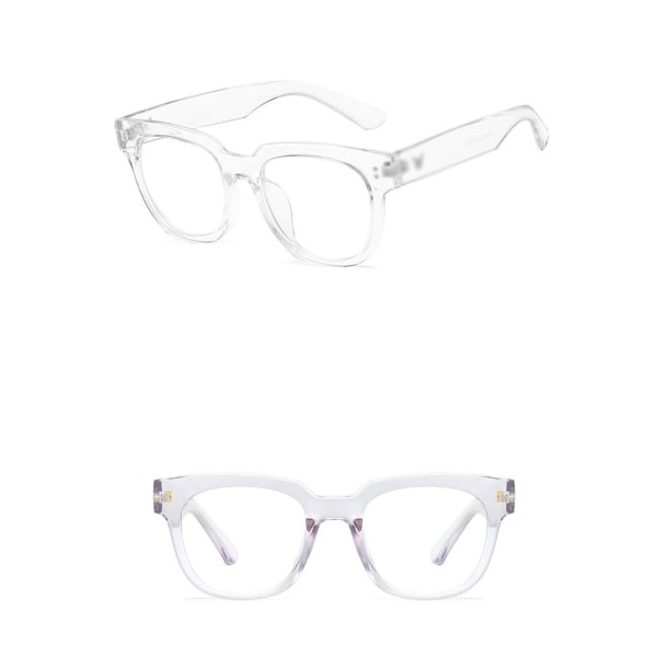 Brilleinnfatning med ru kant Retro brilleinnfatning for nærsynthet Anti-blå lysglass (blank svart innfatning, risspisser i gull)