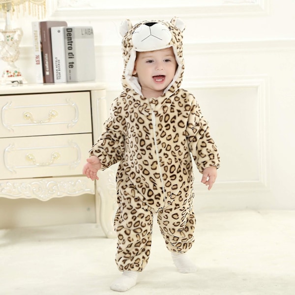 Baby Dinosaur Costume Barn Søt Hoodie Jumpsuit Halloween Leopard 3-6 Months