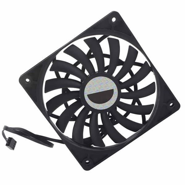F12012 Computer CPU Køleventilator Ultratynd Stationær Computer Køler Ventilator (4PIN Sort)