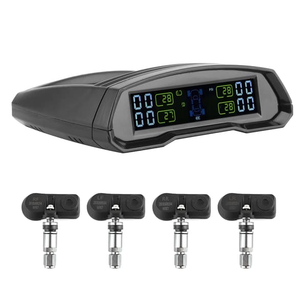 Trådløs Dæktryksalarm Overvågning Sol/USB Strøm TPMS Digital LCD Display Sensor