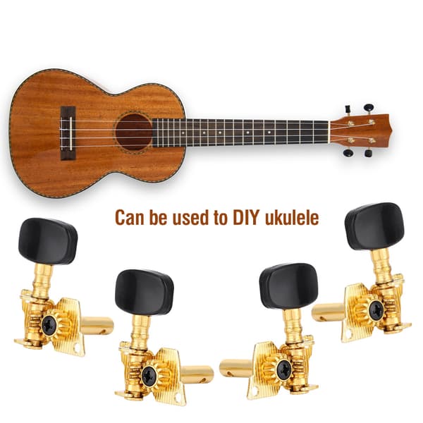 2L2R Sort Guld Knap Klassisk Stil Ukulele Stemmeskruer Mekanik DIY Dele