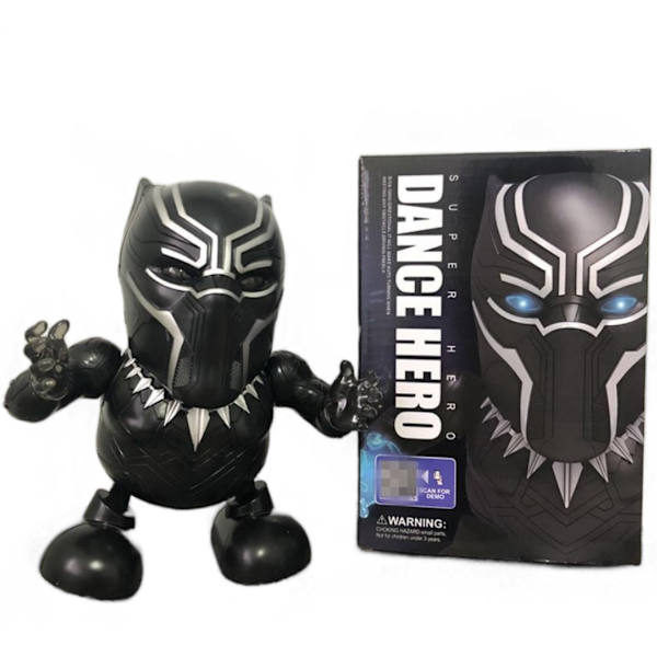 Dans och sjunger leksak elektrisk robot musik barngåva Black Panther