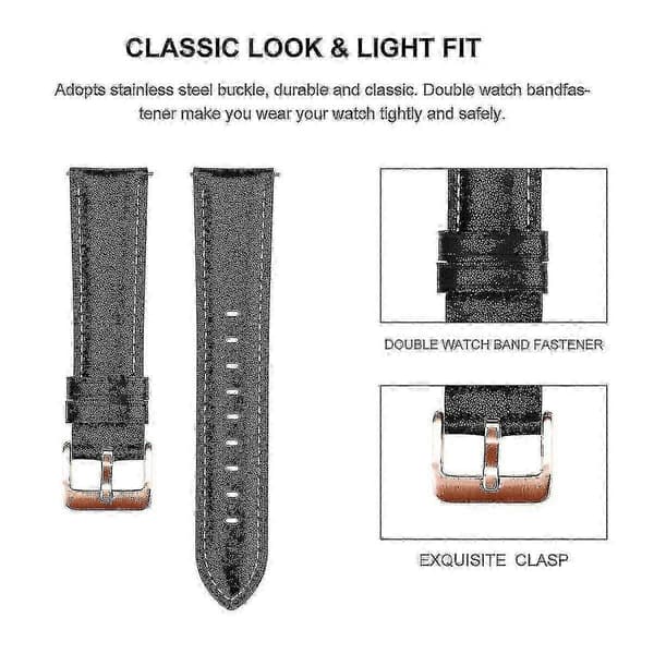 Ekte kuskinnrem til Garmin Venu Sq 2 20mm Rosegullspenne White
