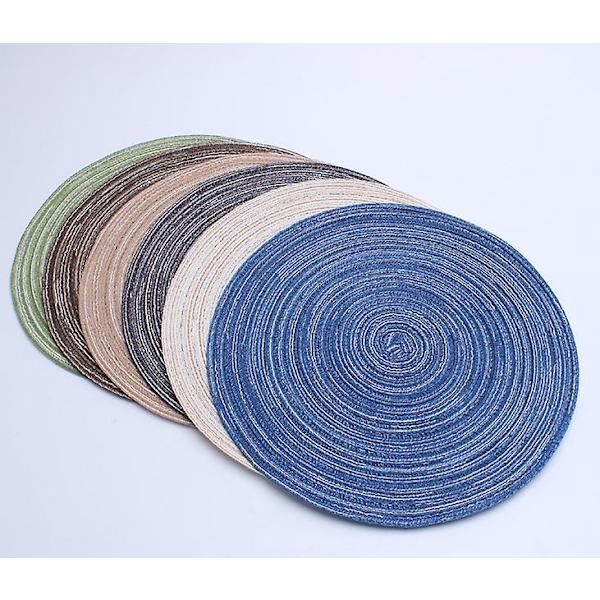 4 stk middagstallerken vevd rund isolasjonspute 11CM