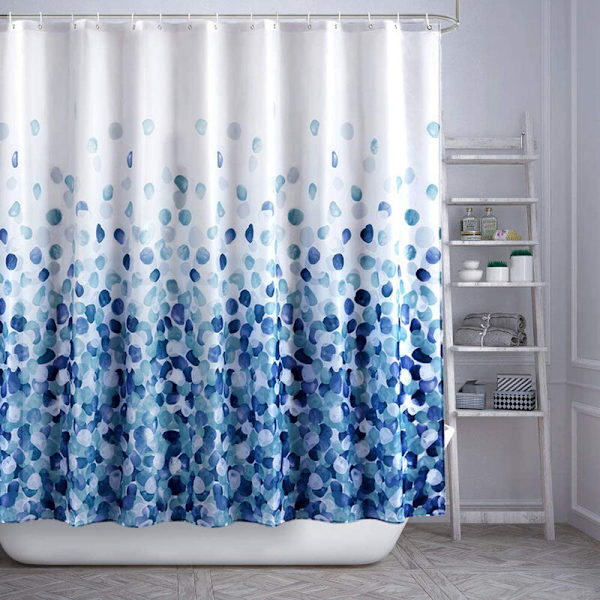 72*78in=183*198cm Blue Gradient terälehdet Veden- ja homeenpitävä kylpyhuoneen suihkuverho